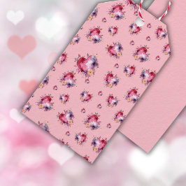 Stänk i Hearts Valentine's Presentetikett