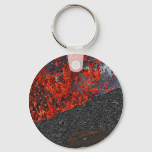 Stänk i hett lava från vulkanutbrottet nyckelring