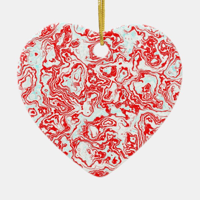 Stänk i Red Ceramic Heart Julgransprydnad Keramik (Framsidan)
