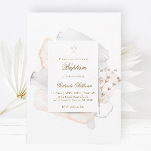 stänk och blommor n5 Baptism Inbjudningar
