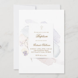 stänk och blommor n6 | Baptism Inbjudningar