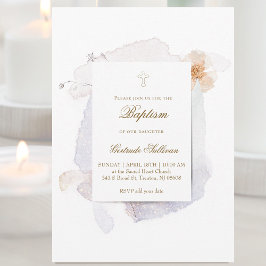 stänk och blommor n7 | Baptism Inbjudningar