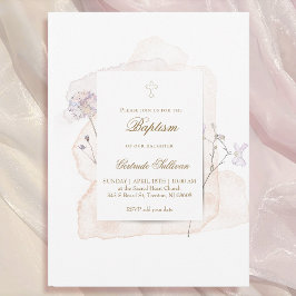 stänk och blommor n9 | Baptism Inbjudningar