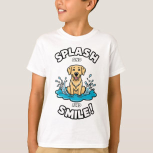 Stänk och Smile Golden Retriever Roligt T Shirt