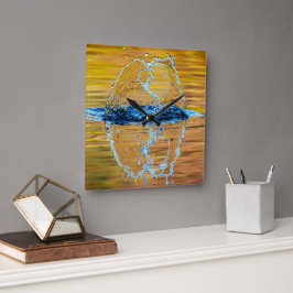 Stänk på en fallkväll fyrkantig klocka