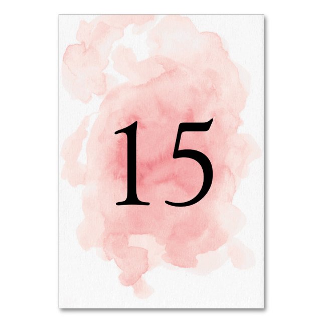 Stänk på Rosa Bröllop Bordsnummer-kortet Bordsnummer (Framsidan)