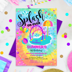 Stänk-pad-parters inbjudan till Waterpark Birthday