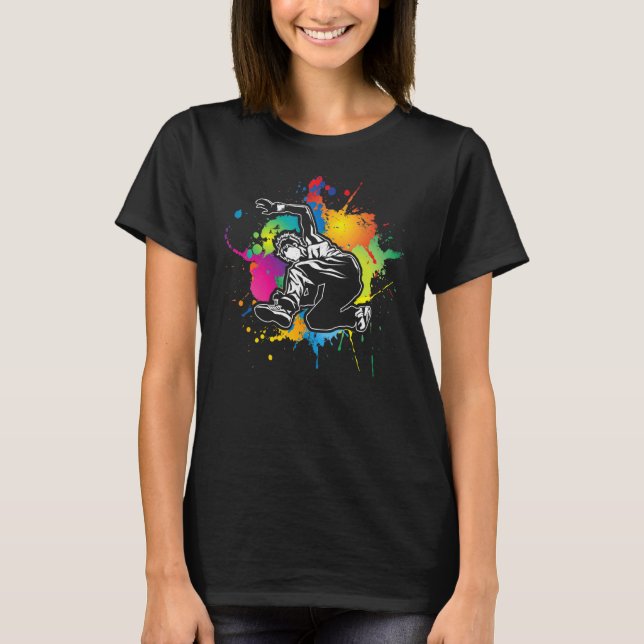 Stänk Parkour Freerunning Freerunner Backflip T Shirt (Framsida)