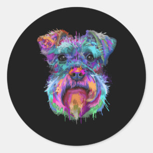 Stänk Schnauzer Runt Klistermärke