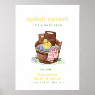 Stänk Stänk Gummiankunge Välkommen till Baby Showe Poster