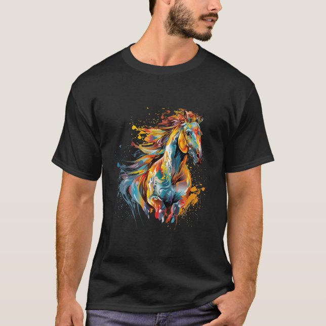 Stänk Svavelhäst färgad T Shirt (Framsida)