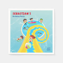 Stänk Vatten Park Sommarvattensklapp Födelsedagsfe Pappersservett