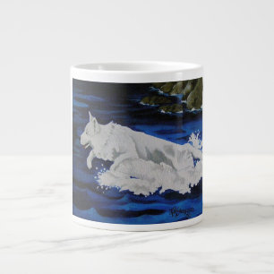 Stänk White Hund Mugg Jumbo Mugg