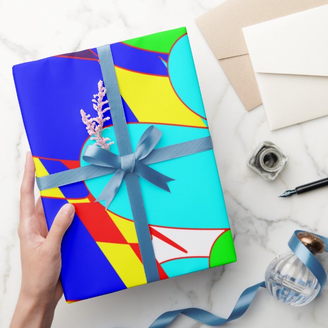 Stänken Abstrakten i Chaootis Färg Wrapping Papper Presentpapper (Gifting)