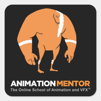 Stankvadratisk fästpunkt - animeringsmentor fyrkantigt klistermärke