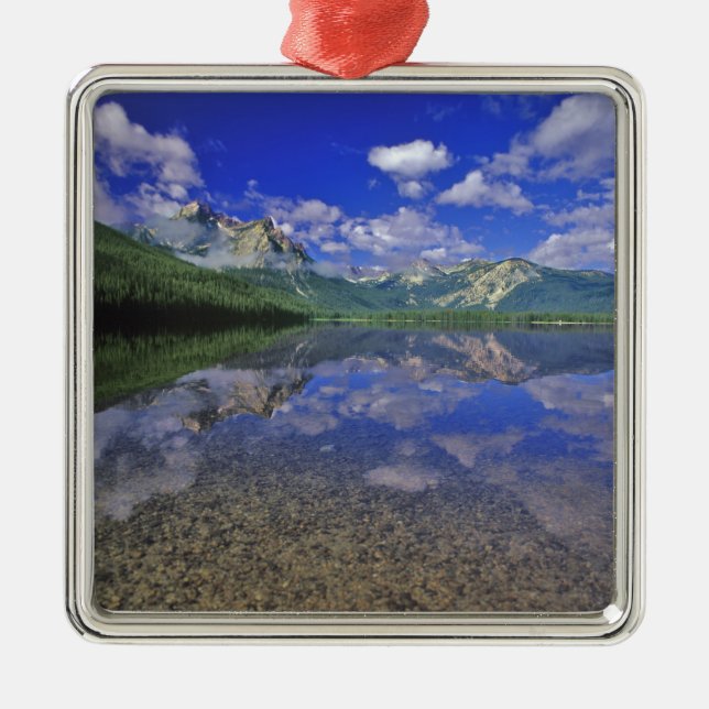 Stanley Lake i Sawtooth-bergen i Idaho Julgransprydnad Metall (Framsidan)