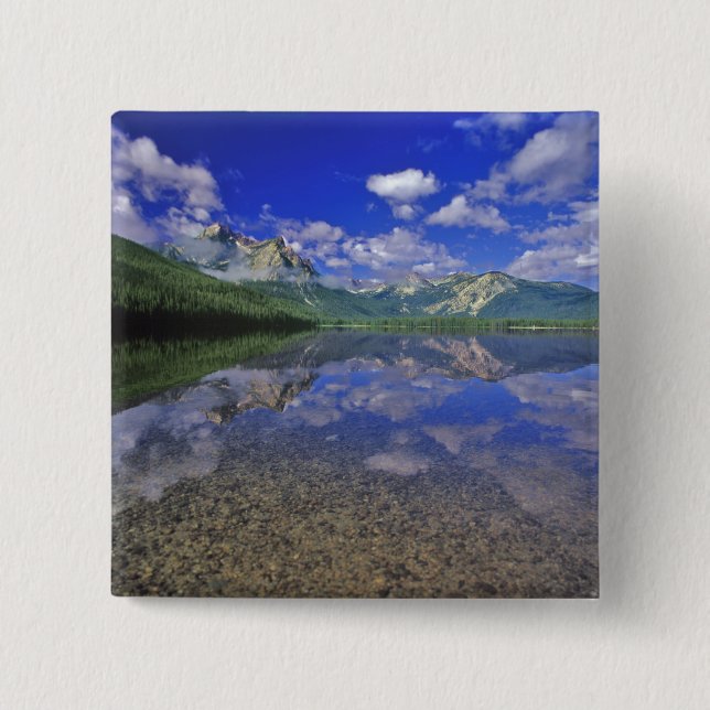 Stanley Lake i Sawtooth-bergen i Idaho Knapp (Framsida)