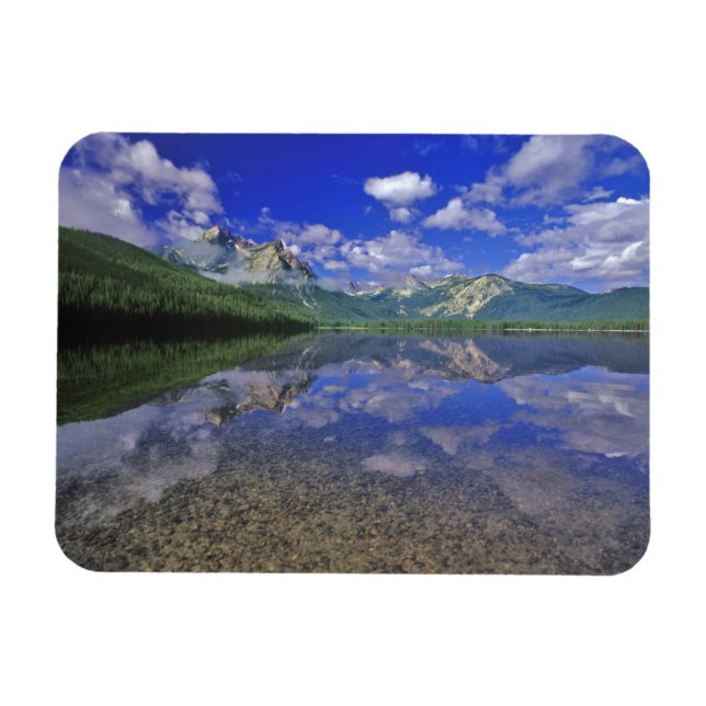 Stanley Lake i Sawtooth-bergen i Idaho Magnet (Horisontell)