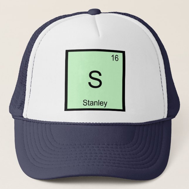 Stanley Namn Kemi Element Periodiska Systemet Truckerkeps (Framsida)