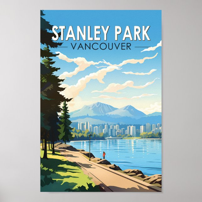 Stanley Park Vancouver Canada Travel Art Vintage Poster (Framsidan)