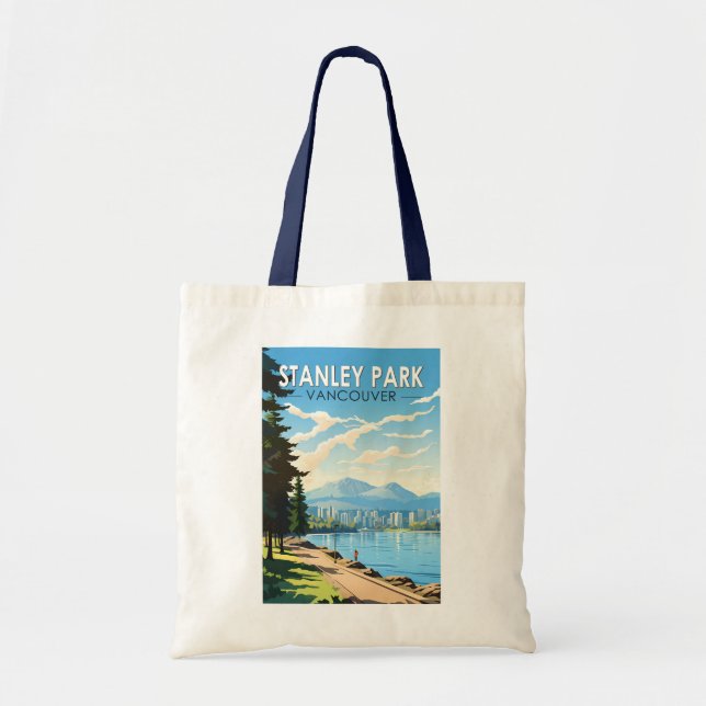 Stanley Park Vancouver Canada Travel Art Vintage Tygkasse (Framsidan)