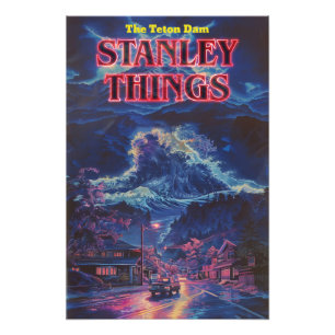 Stanley Sak Teton Dam Retro VHS Cover Fototryck