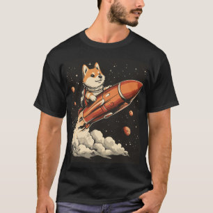 Stanley Shiba Inu på en Rocket T Shirt