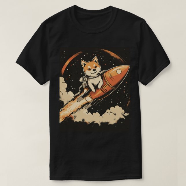 Stanley Shiba Inu på Rocket T-Shirt (Design framsida)