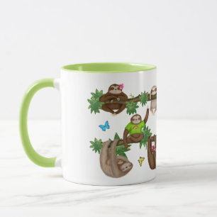 Stanley Sloth grönt 'njuter av en lat cuppa mugg' Mugg