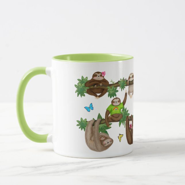 Stanley Sloth grönt 'njuter av en lat cuppa mugg' Mugg (Vänster)