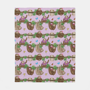 Stanley Sloth och mysigt lila fleece filt