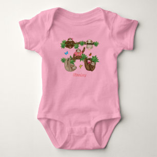 Stanley Sloth personlig rosa baby bodydress T Shirt