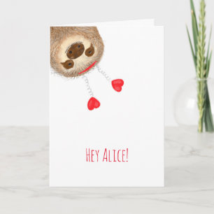 Stanley sloth personlised Valentine's card Kort
