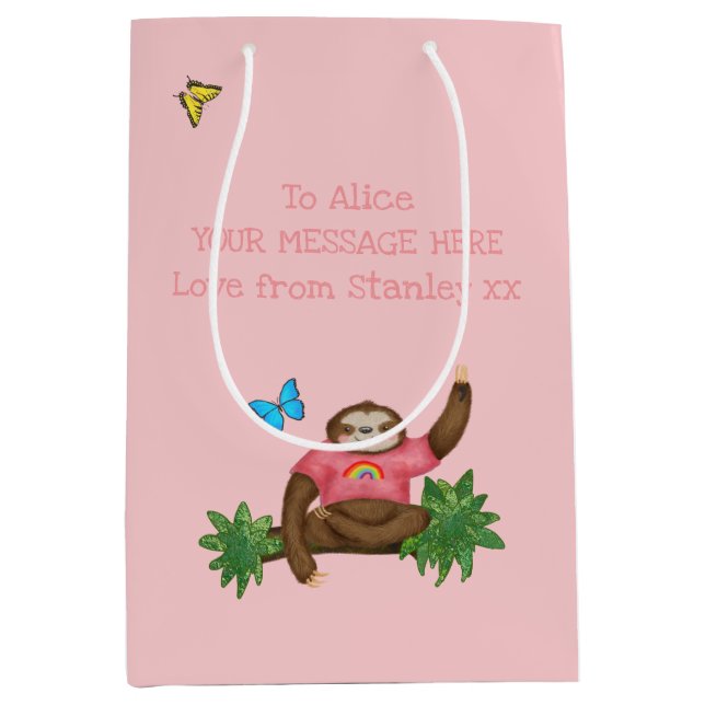 Stanley Sloth rosa personlig-presentväska (Framsidan)
