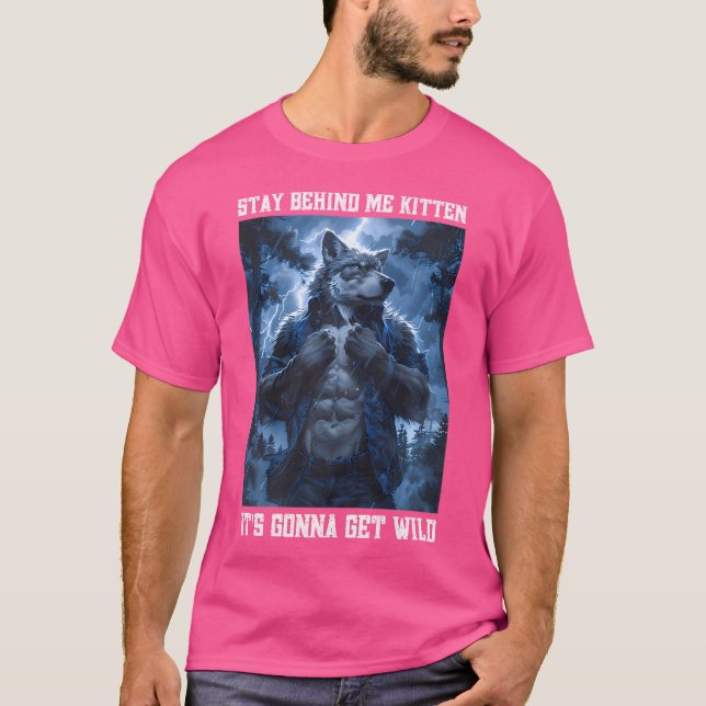 Stanna bakom mig Kitten Cringy Werevarg Cringey Al T Shirt (Framsida)