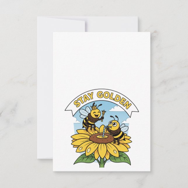 Stanna - Bee and Flower Illustration OSA Kort (Framsida)