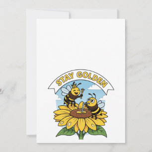 Stanna - Bee and Flower Illustration Tack Kort