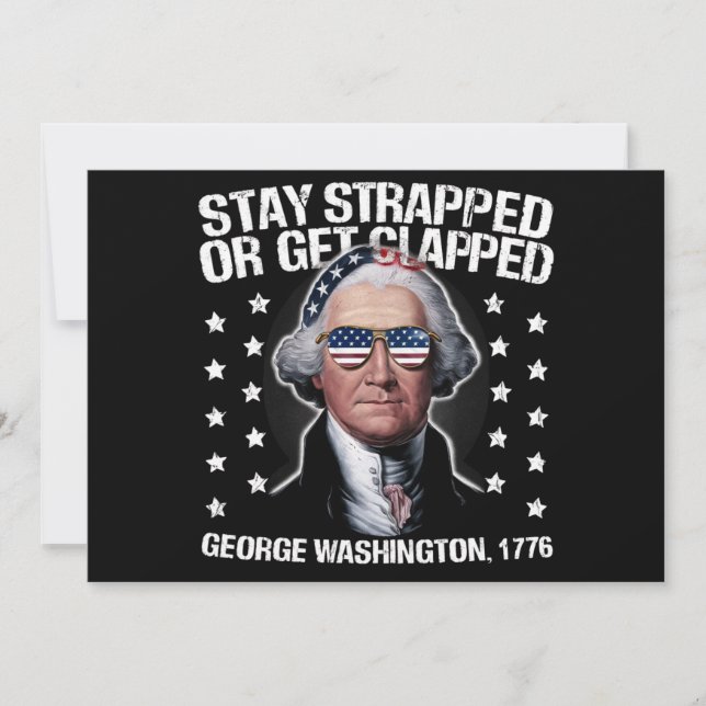 Stanna Beväpnad Eller Bli Klämd George Washington  Inbjudningar (Framsida)