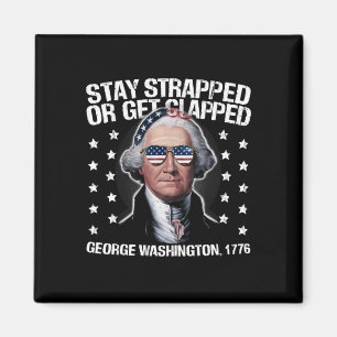 Stanna Beväpnad Eller Bli Klappad George Washingto Magnet