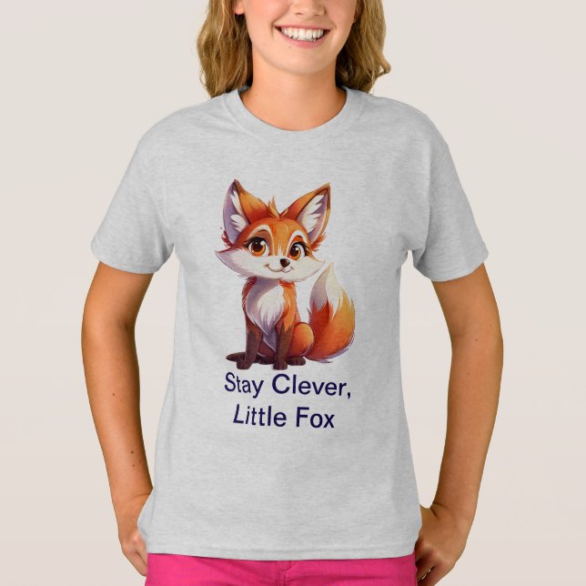 Stanna Clever Little Fox - Cute Girls’ Fox T-Shirt (Framsida)