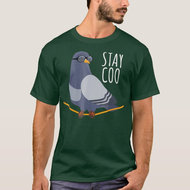 Stanna Coo Bird T Shirt Birding Funny Coola Pigeon (Framsida)