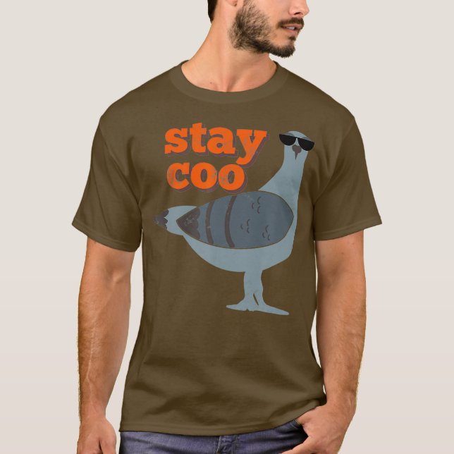 Stanna Coo Funny Pigeon Bird Wearing Sunglasses T Shirt (Framsida)