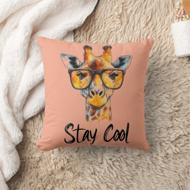 Stanna Coola - Giraffe med solglasögon Kudde (Filt)