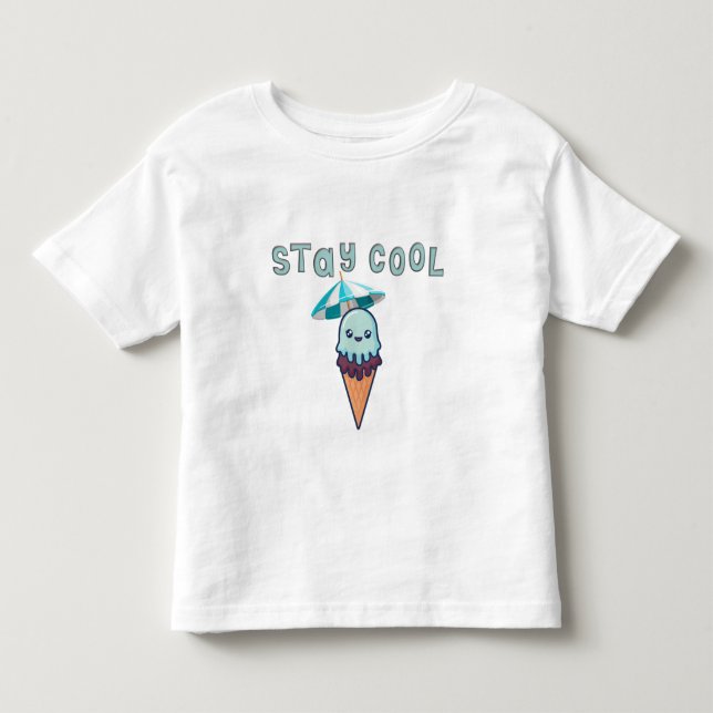 Stanna Coola Kawaii Funny Ice Cream T Shirt (Framsida)