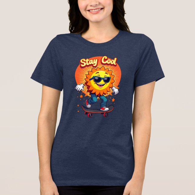 Stanna Coola med Skateboarding Sol T Shirt (Framsida)
