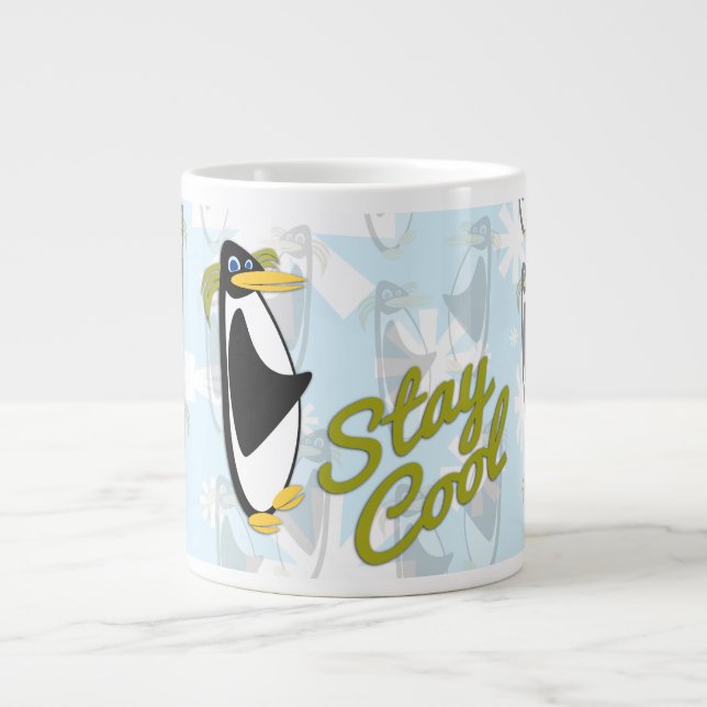 Stanna Coola Penguin Pal Cute Bird Tecknad Motto Jumbo Mugg (Framsidan)