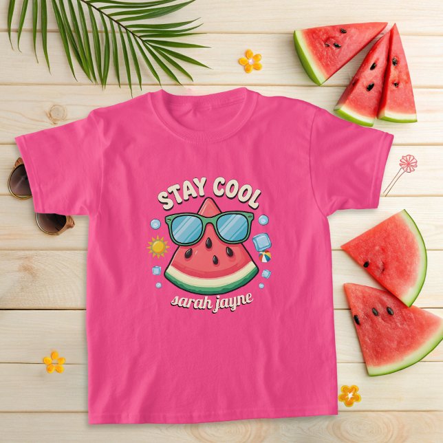 Stanna Coola Watermelon Summer Vibes T-Shirt (Stay cool this summer with this cute watermelon t-shirt. Just add your name)