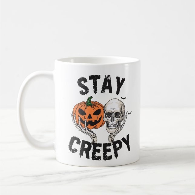 Stanna Creepy Halloween Mugg - Spooky Coffee Kopp (Vänster)