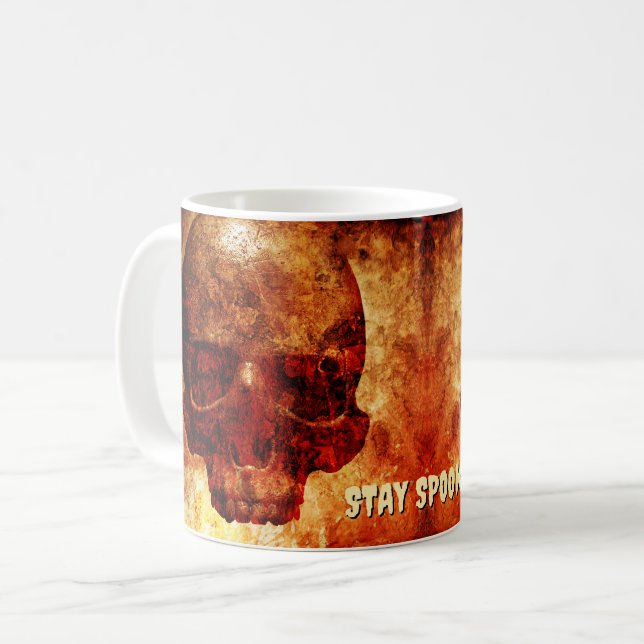 Stanna där. 3D-skalle. Kaffemugg (Framsida vänster)