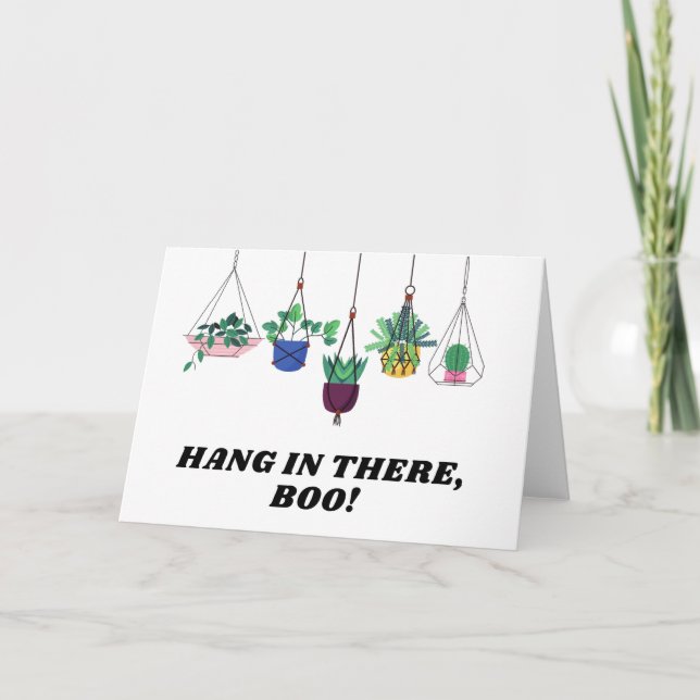 Stanna där, Boo! Cute Cactus Plant Tack Kort (Framsida)
